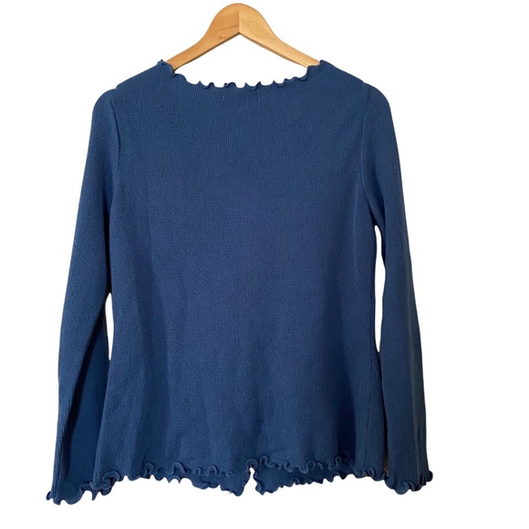 Alpafina Lettuce Hem Button Up Sweater - Picture 2 of 3